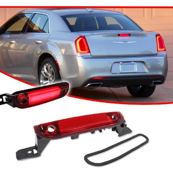 GTINTHEBOX for 2015 2016 2017 2018 2019 2020 2021 2022 2023 Chrysler 300 High Mount LED Third Brake Light Rear Lamp Stop light Red Lens