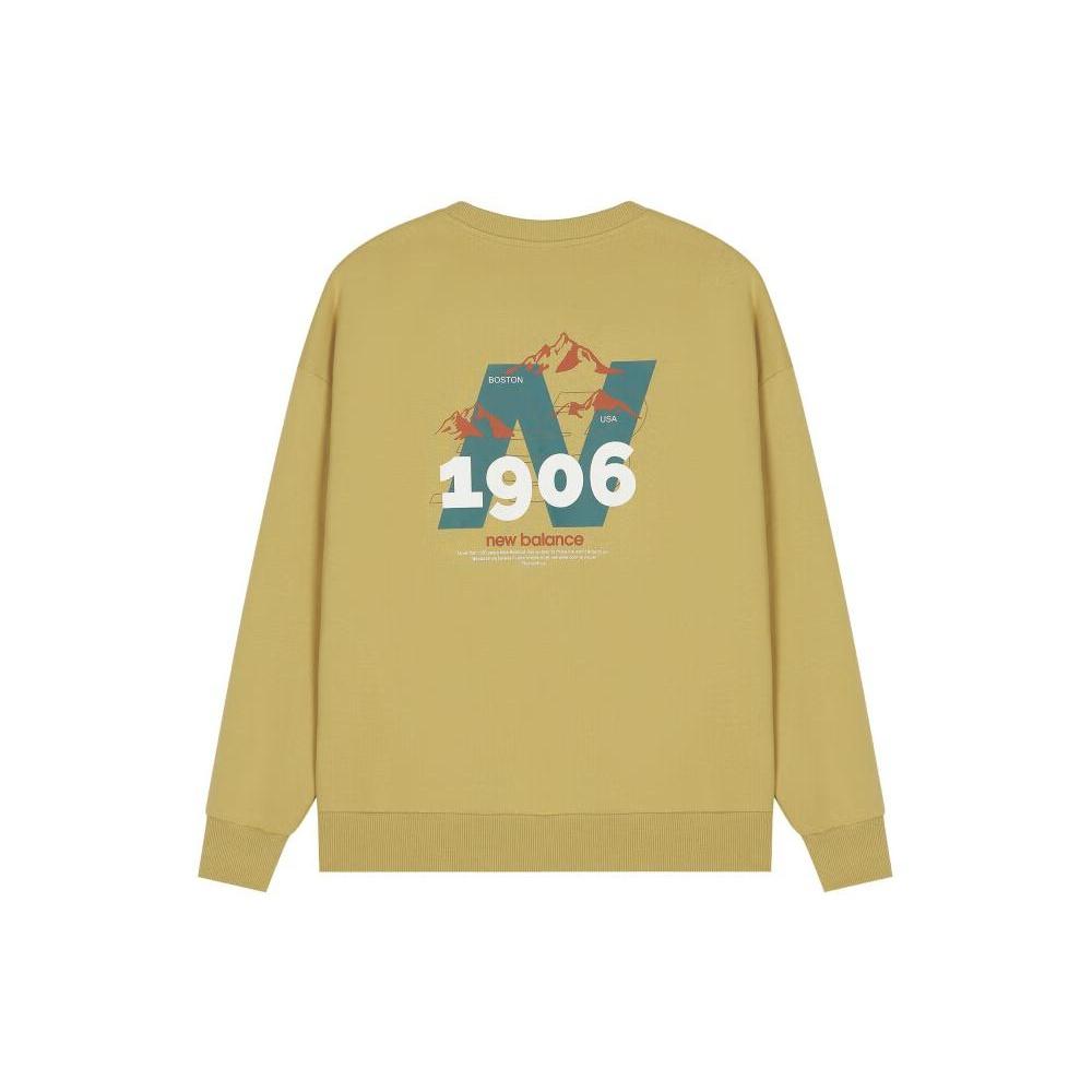 New Balance Logo Graphic Print Sweatshirt Asia Sizing Yellow Green White Unisex AMT24370-BYC S
