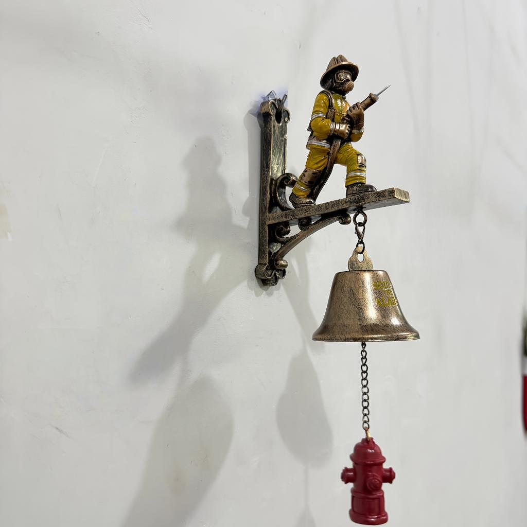 Firefighter Tribute Decorative Doorbell, Resin Wall Hanging Ornament, Indoor And Outdoor Universal Home Decoration, Memorial Gift For Firefighters