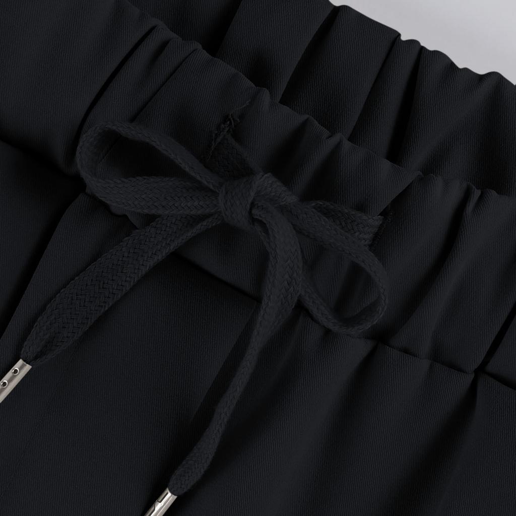 Women's Fashion Button Pocket Drawstring Elastic Waist Casual Pants