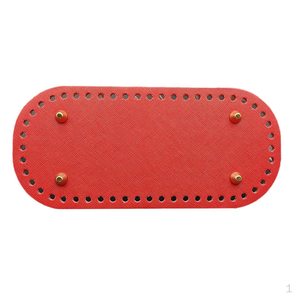 PU Leather Knitting Crochet Bag Nail Bottom Shaper Pads Weaving Bags Insert Cushion Base with 52