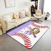 Erosebridal Navy Blue Baseball Ice Cream Area Rug 4'11" X 3'3" Ice Cream Drip Living Room Rugs Non Slip Baseball Glove Decorative Carpets Cu