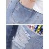 Summer Women Sets Fashion Short Sleeve T Shirt + Hole Jeans 2pcs Girl Casual  Pants Suits