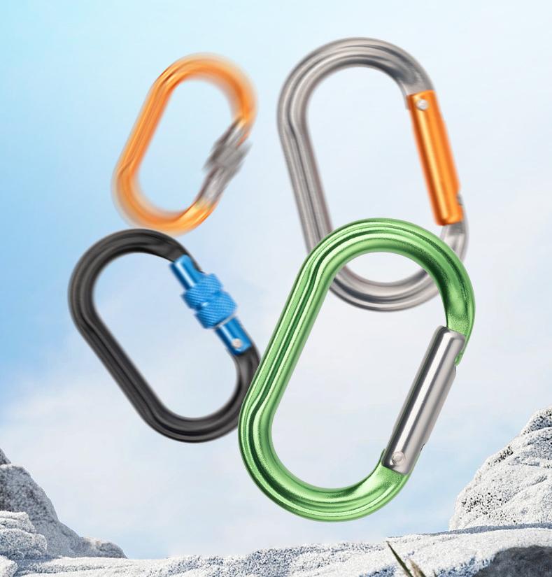 Rock Climbing Carabiner Light Weights Twist Carabiner Hook with Screwgate Spring Snap Keychains Clip Hook Buckle