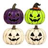 Retro Style Autumn Props 3/4Pcs Vintage Wooden Pumpkin Decor, Rustic Fall Tabletop Centerpiece, Farmhouse Table Decor Halloween Shelf Accent