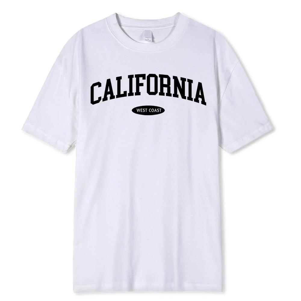 

West Coast Of California Mens T-Shirts Breathable Loose Shoulder Drop T-Shirts 100% Cotton T-Shirt Pattern Sweat Tops 80530 XXXXXL белый