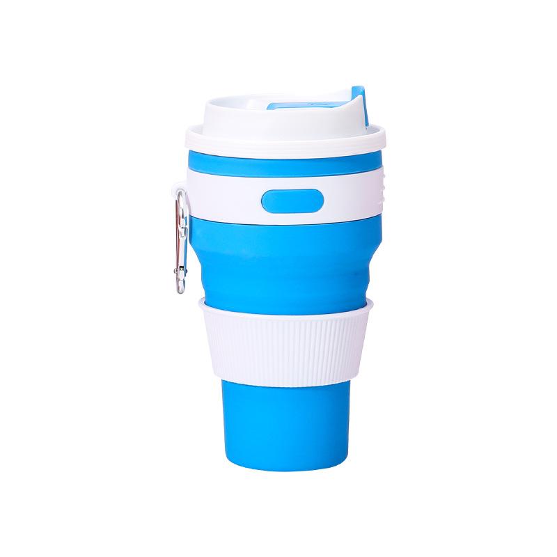 Outdoor Activity Foldable Lightweight to Carry Silicone Coffee Cup Drop-Resistant Food Grade Environmental Protection Drink Cup Lidded Silicone Wat