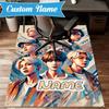 Custom Name K-pop Fashion Rug for Living Room, Game Rooms, Office, Bedroom, Floor Mat Playful Design, fan gifts Christmas decor