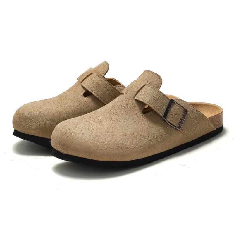 Unisex Cork Toe Cap Sandals Frosted Beach Wear for Autumn Winter Comfortable Lightweight Casual Outdoor Sandals