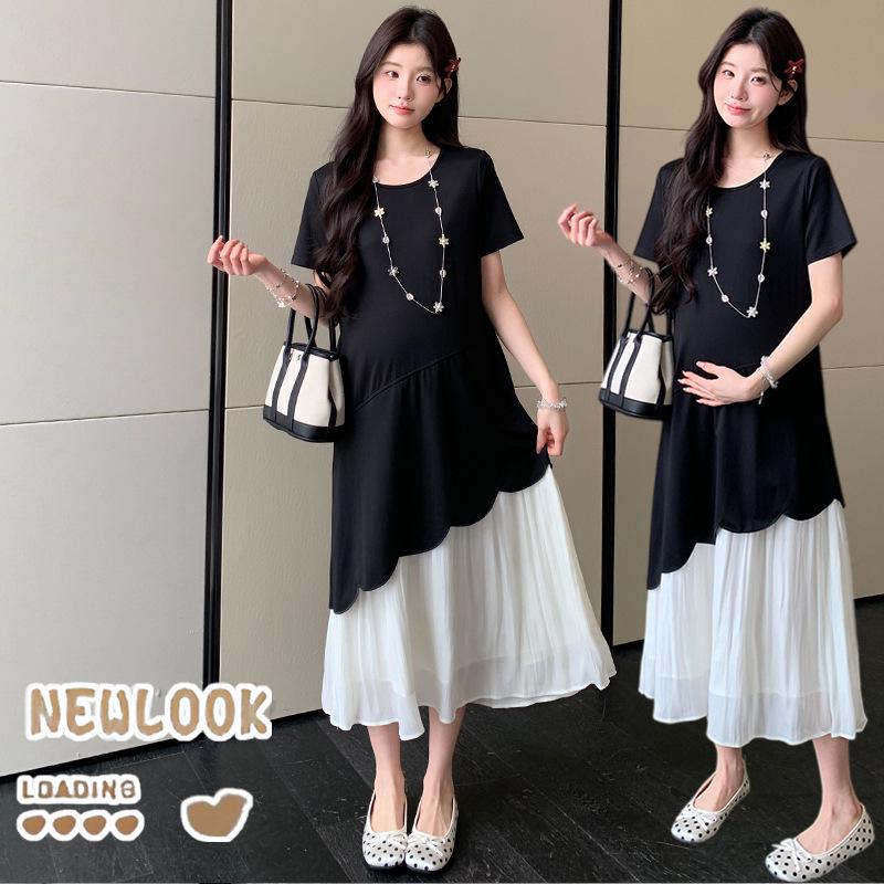 Loose Summer Patchwork Plus-Size Maternity Dress 2026 Collection 2XL