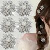 Women Girls Sweet Head Side Clip Glitter Shiny Edge Hairpins Christmas Headwears Decoration 5pc Sliver Pearl Snowflake Hair Clip