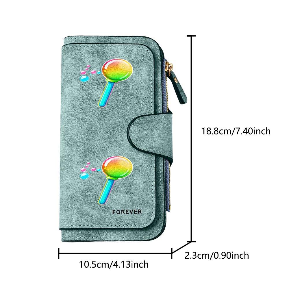 Rainbow Bubble Wand Long Zipper Wallet, Large Capacity Card Holder, Unisex Clutch Bag, Fashionable Zipper Coin Purse, Suitable for Daily Use, A Great