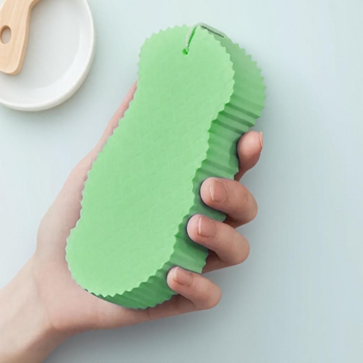 

3D Волшебная губка для детей для ванны, тела, эксфолиатор, средство для удаления омертвевшей кожи, массажер, чистая щетка для ванны, мягкая мочалка для нежного ухода за кожей зелёный