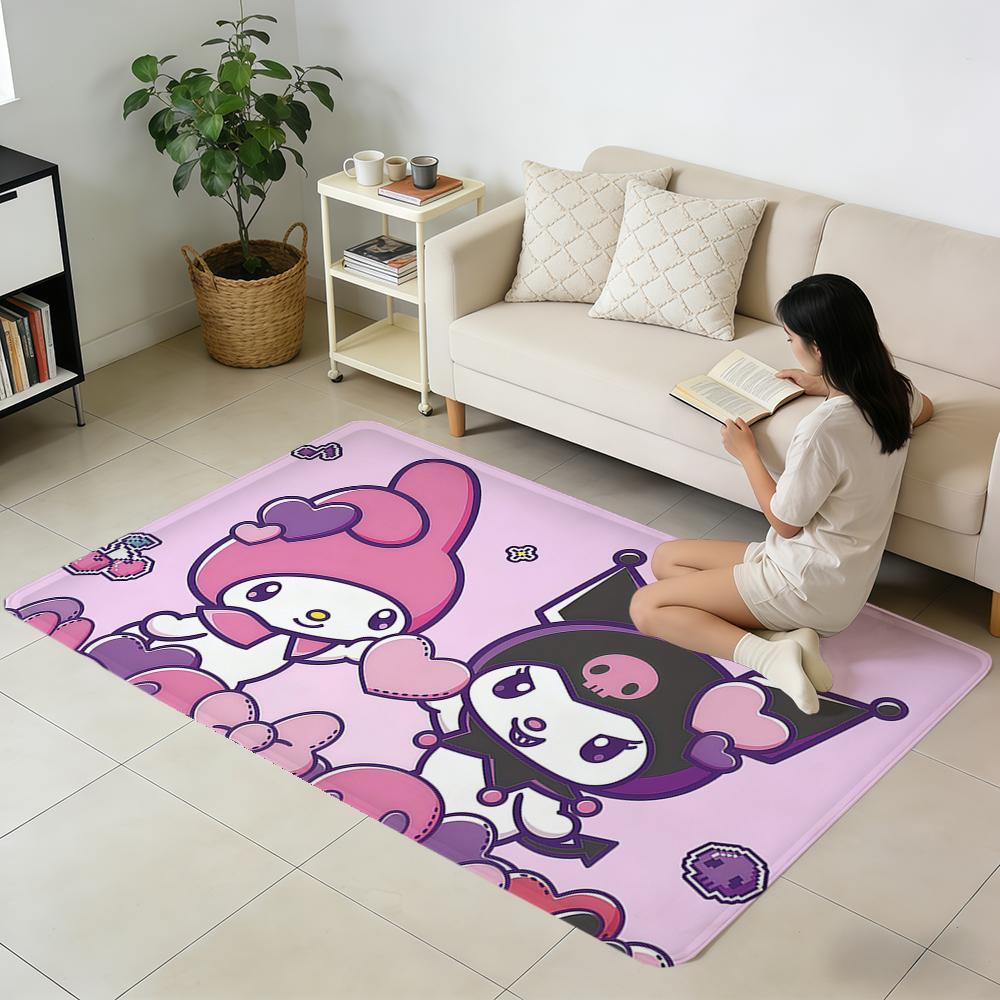 cartoon cute k-kuromi My m-Melody SRO hogar Bedside Rug Kitchen Bath FloorMat Hallway Balcony Carpet Entrance Doormat Decor Home