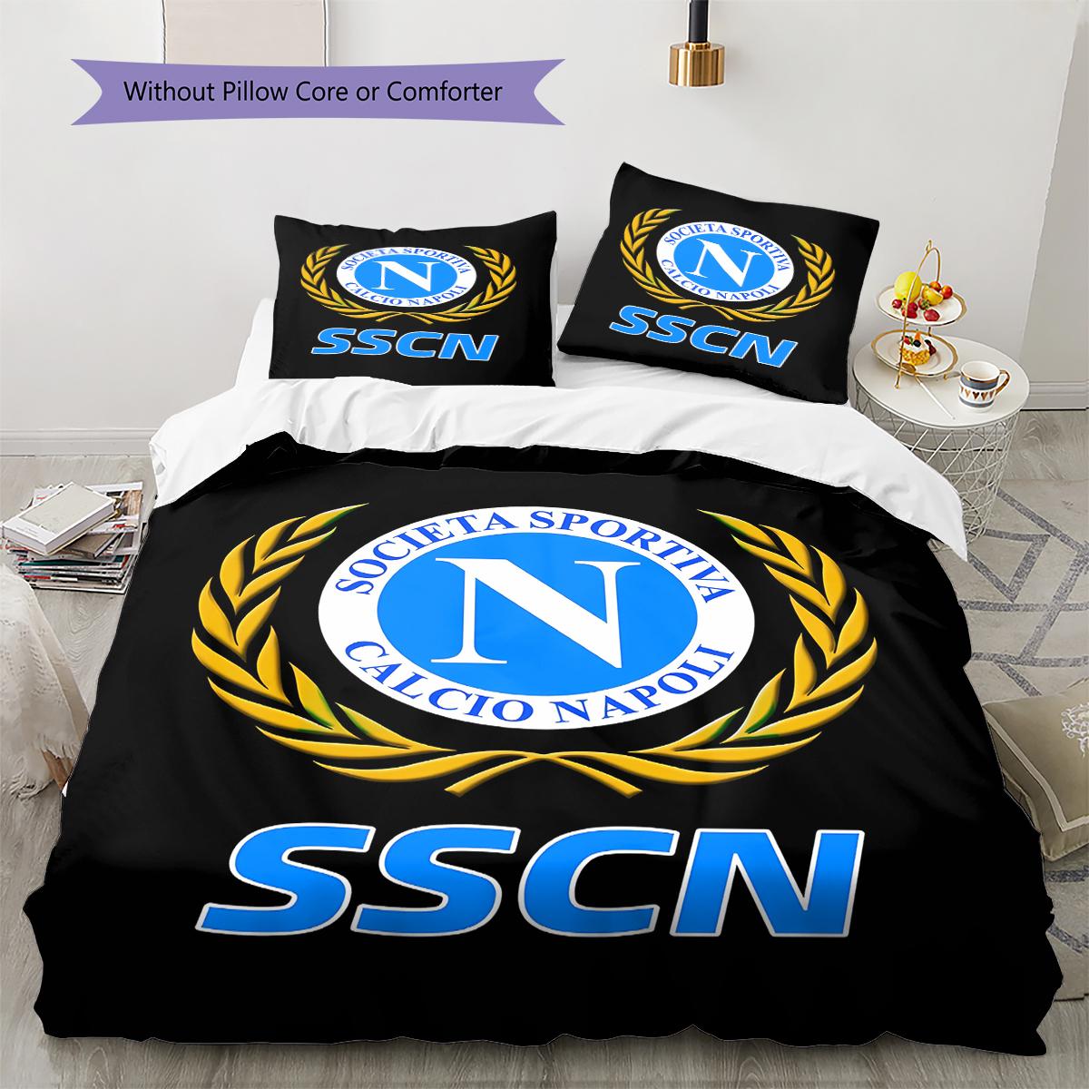 

S.S.C. Постельное белье с узором Неаполь, Комплект с одеялом, Пододеяльник, Наволочка, Домашний подарок на день рождения (1 пододеяльник + 2 наволочки, без наполнителя) 135x200cm