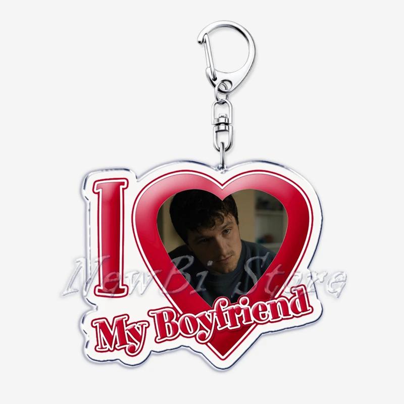 Hunger Games Popular I Love My Boyfriend Josh Hutcherson Key Chain Keychains Movie Ring for Bag Pendant Keyring Jewelry Gifts