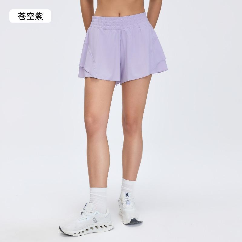 Summer quick-drying high-waisted sports shorts for women with inner lining, anti-light, light and breathable yoga fitness shorts