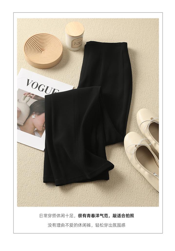 Collar design sense flared pants for women in 2026 spring fashion, versatile and slimming casual pants