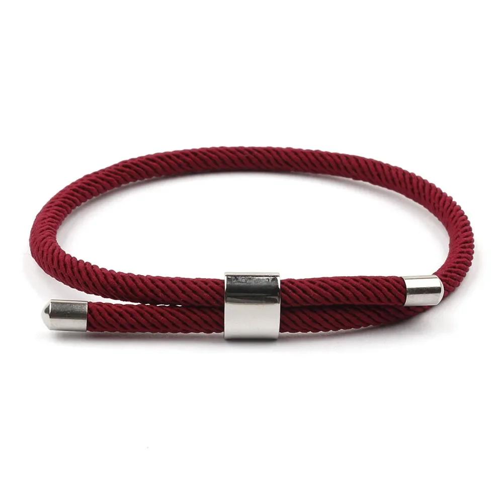 Minimalist Milan Rope Bracelet Simple Red String Stainless Steel Bracelet For Women Men Lovers Lucky Wristband Jewelry
