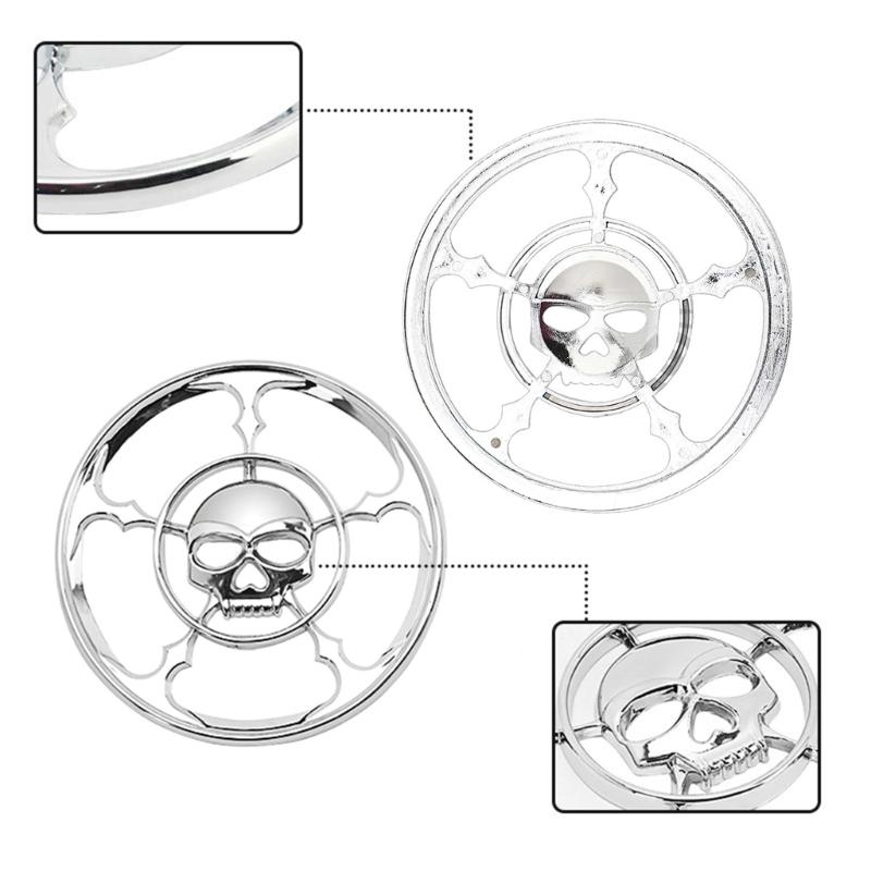 1 Set Motorcycle Skull Speaker Trim Cover for Electra Glides Street Glides Trikes 1996-2013 4-1/2" Grill Covers