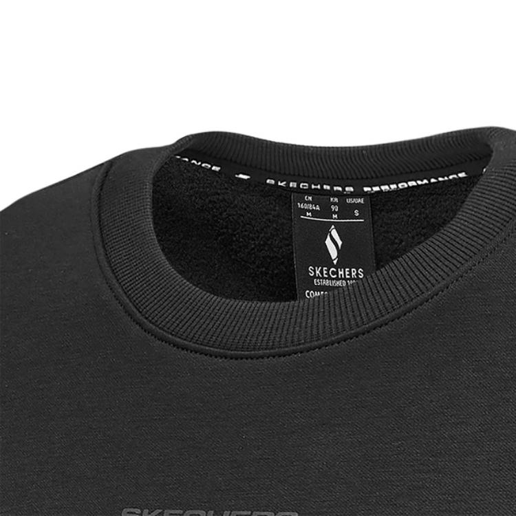 Skechers Basic Sports Series Comfortable Skin-Friendly Soft Versatile Solid Color Sweatshirt Women tops P425W075-0018