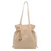 Sweet Straw Woven Tote Bag Large Capacity Magnetic Buckle Commuting Shoulder Bag Lightweight Solid Color