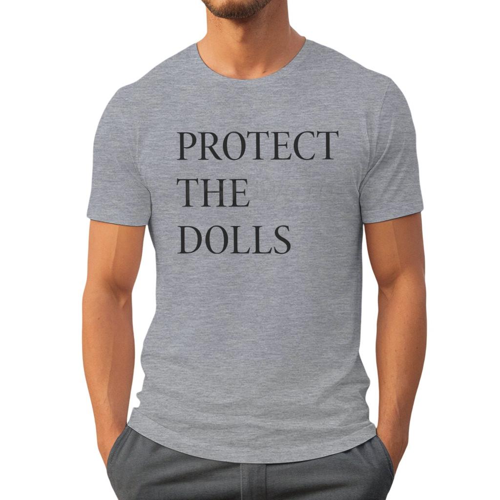 Hot Protect The Dolls Printed TShirts For Men Summer Short Sleeve Tee Shirts Round Neck T Shirt Casual Summer Men Clothes
