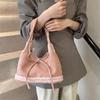 Lamb Wool Splicing Armpit Bag Bow Retro Lazy Large Capacity Shoulder Commuter Tote Bag