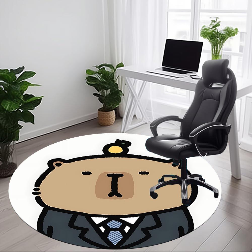 1 Stück Capybara Kostüm Stuhl Teppich für Büro Rutschfest, Waschmaschinenfester Teppich für Büro, Zimmer - Feiertagsdekoration, Maschinell hergestellt yy251016087