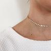 EManco 316L Stainless Steel 14K Gold Coin Chain Necklace Shiny Sequins Discs Choker Necklace for Wedding Engagement Gift