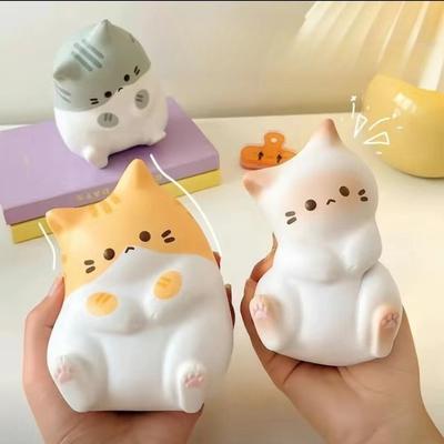 Squihy Cute Cat Squeeze Animal Stress Relief Toys Cure Office Stress Reliever Vent Fidget Toys for Kids Girl Healing Gifts