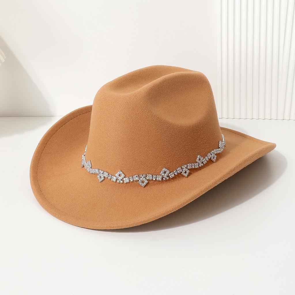 Western Cowboy Top Hat Ladies Festival Party Jazz Hat Men's and Women's Casual Top Hat Felt Hat