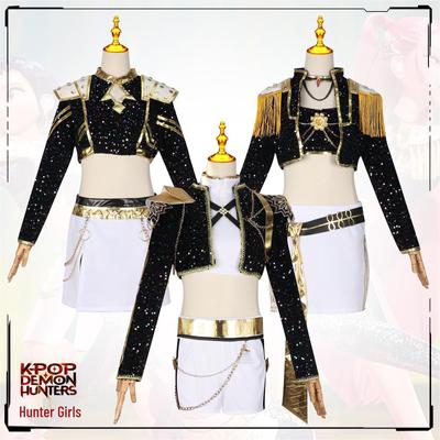 Demon Hunter Girls K-pop Cosplay Costume: Zoey Miller Rumi Black & Gold Style