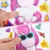 6/12Sheets Unicorn Funny Assemble Stickers Make A Face Game Toy Girls Unicorn Birthday Party Decor Supplies Gifts for guests