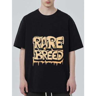 Rare Breed Graphic T-Shirt Black Bold Text Print Streetwear Fashion Casual Wear
