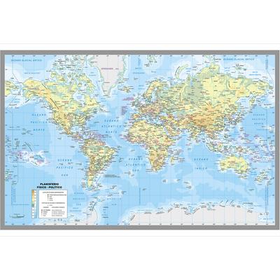 Spanische Karten-Hintergrund-Weltkarte-Stadtkarte Wanddeko für Klassenzimmer, Büro, Reisen, Geschenk für Geographie-Enthusiasten, Abschluss