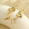 GEMCHIC Women's Gold Snake Earrings Geometric Wavy Shape Statement Jewelry