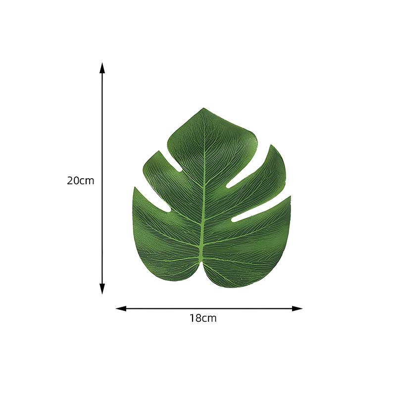 12Pcs Hawaii Artificial Palm Leaf Turtle Back Leaf Jungle Beach Theme Party Flower Arrangement Mat Accessories Cup Mat