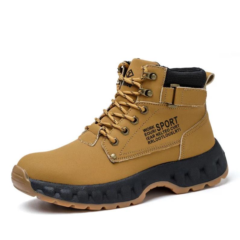 Men Fashion Steel Toe Caps Work Safety Boots Original Leather Welding Worker Shoes Tooling Security Ankle Botas Protect Footwear