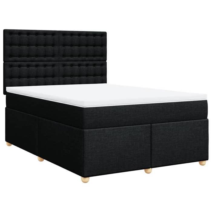 VidaXL Sommier à lattes de lit avec matelas Noir 160x200 cm Tissu 3291347