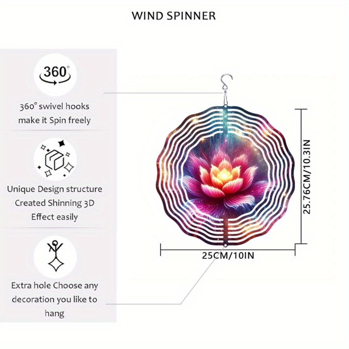 

3D Metal Wind Spinner Lotus Flower Design Kinetic Yard Art for Outdoor Garden Balcony Patio Decor Autumn Gift