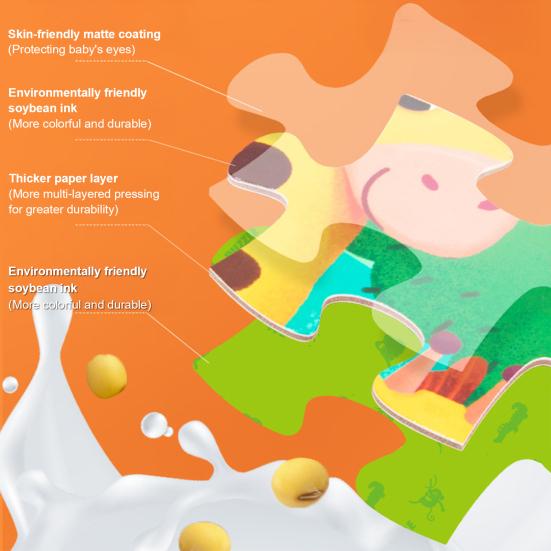 24/48/60Pcs/Set Cartoon Jigsaw Puzzle Toy Animal Vehicle Dinosaur Preschool Leaning Puzzle Game Toddlers Boys