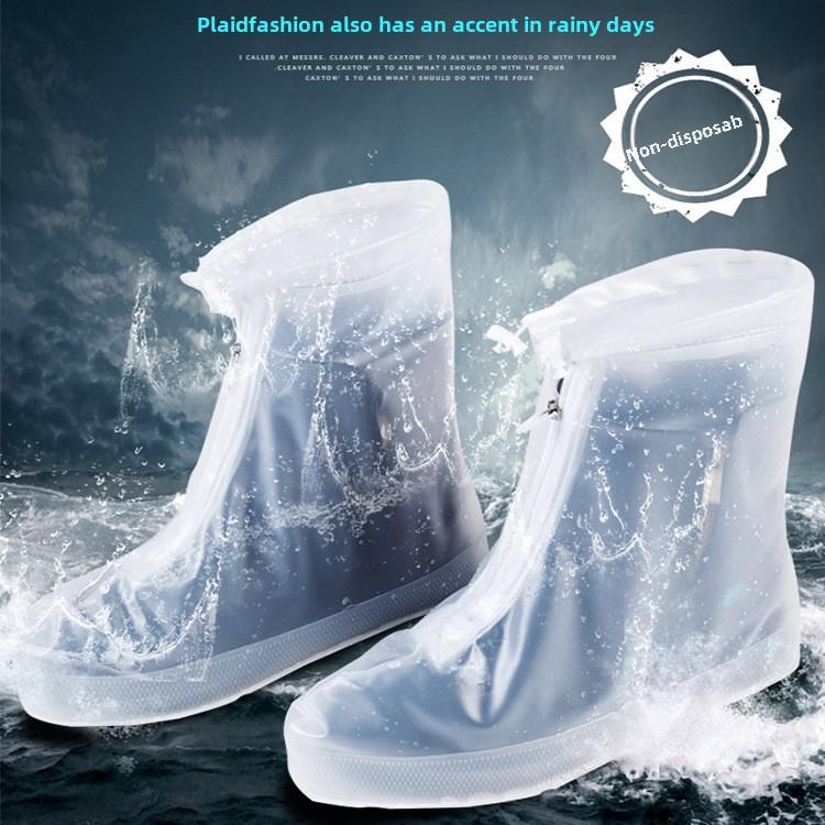 Adult Silicone Waterproof Rain Shoe Cover - Non-Disposable, Wear-Resistant, Ideal for Outdoor Cycling