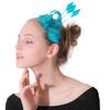 Leinengarn Einfacher und Süßer Haarkamm Federkopfschmuck Braut Seeblau Leinen Haaraccessoires Kopfblume
