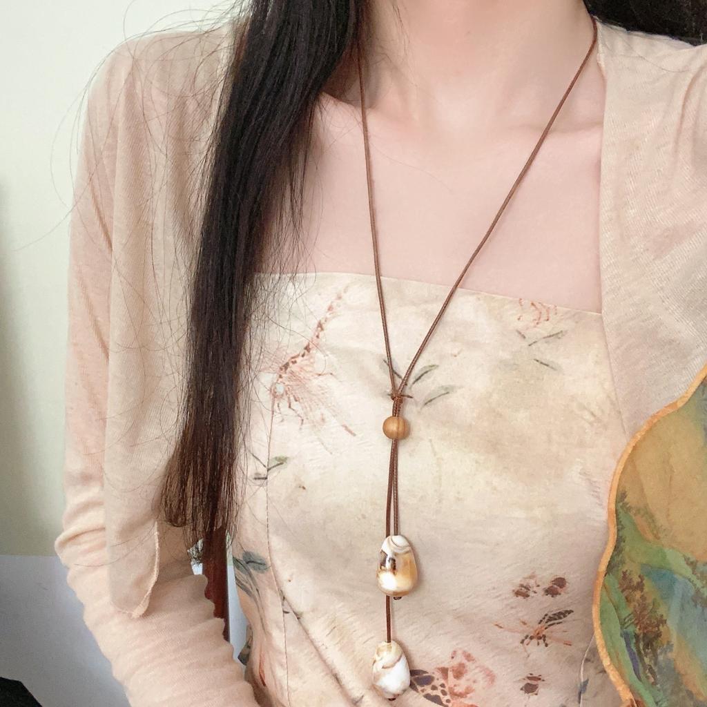 Premium Sweater Chain Titanium Steel Comb Necklace Women'S Silver Small Long Pendant Vintage Niche Design Accessories