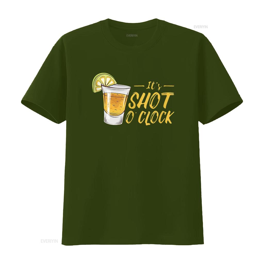 Es ist Shot O Clock Alkohol Tequila Limette Party Herren T-Shirt Weiß vintage Gewaschen Grafik Atmungsaktiv Lässig Stilvoll Vielseitig