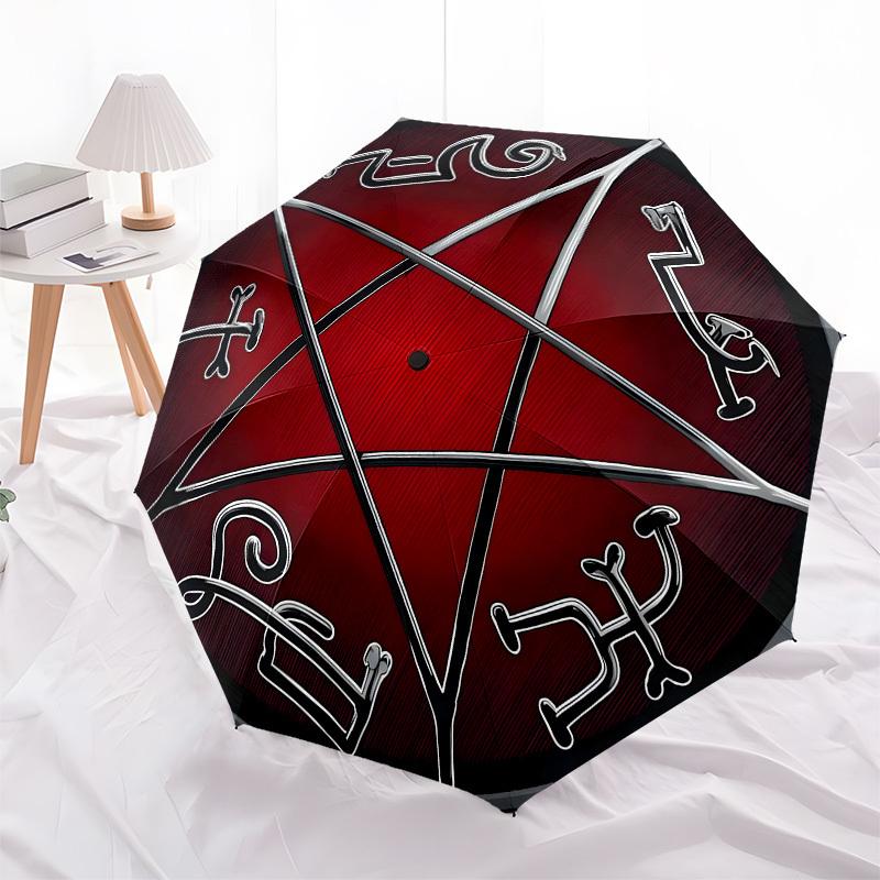 1pc Pentagram Symbol Umbrella with Plastic Handle,Suitable for All Seasons Home Travel Outdoor UmbrellaB1673