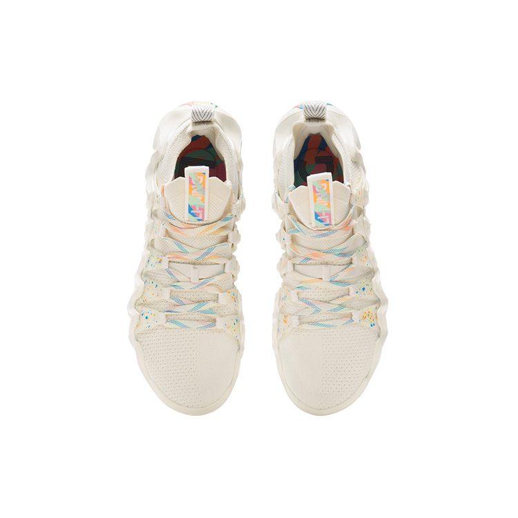 Li Ning Illusion Thorn Cushioning Slip Resistant Abrasion Resistant Breathable Low Top Casual Shoes Men's White AZGS031-3