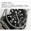 HYAKUICHI 101 Diver's Watch 20 ATM Water Resistant Ceramic Bezel Calendar Watch Metal Band Men's (Black)