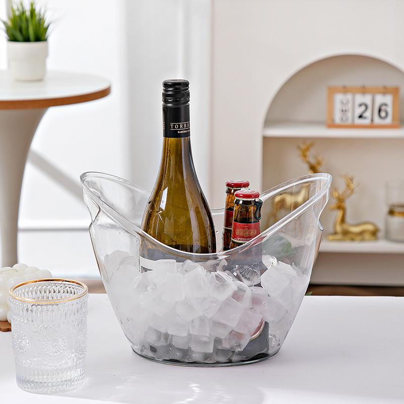 4L/8L Plastic Ice Bucket For Drinks And Parties Perfect For Wine Champagne Mimosa Cocktail Bar Outdoor Picnic Fruit Storage Bask